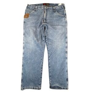 Riggs Wrangler DuraShield Denim Jeans Mens 42x30‎ Blue Lined Workwear Pants